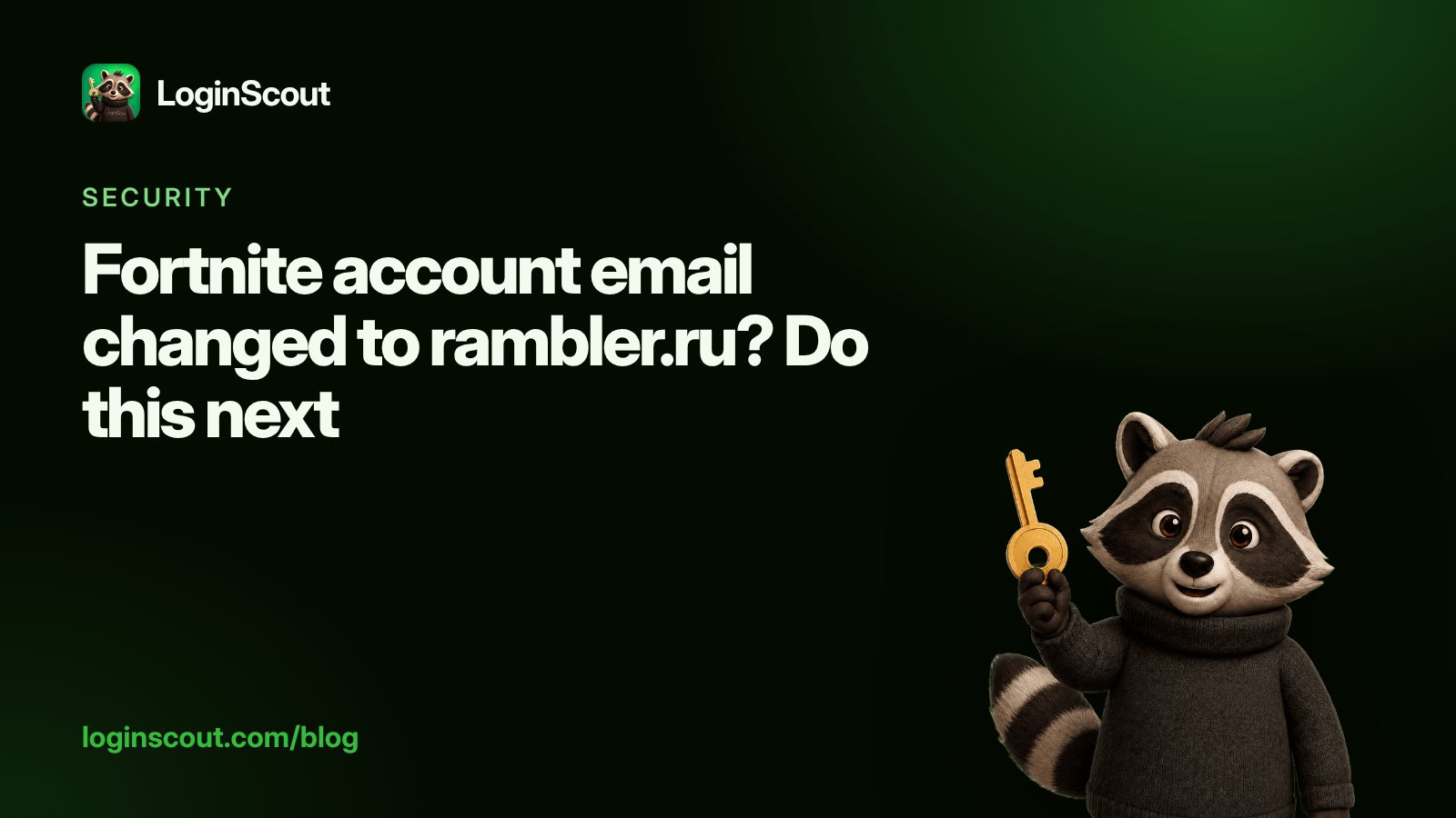 An Epic Games account settings page showing an unfamiliar rambler.ru email address on a Fortnite account